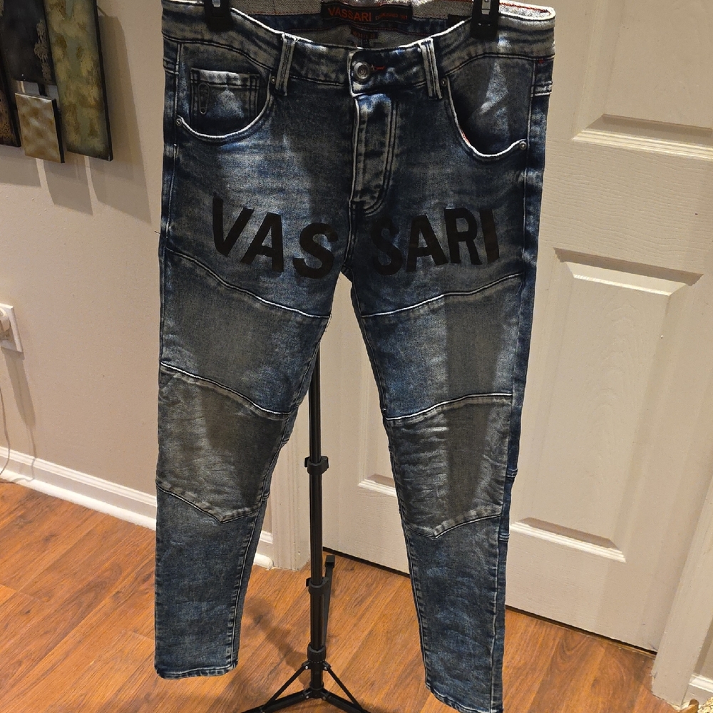 Men's Skinny Washed Blue Jeans